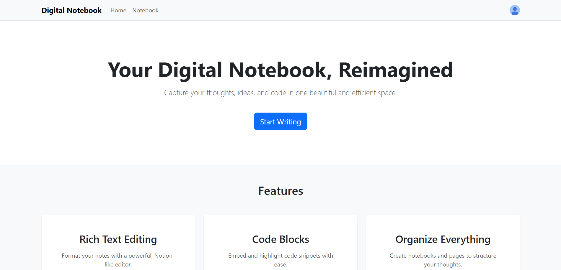 Digital Notebook screenshot